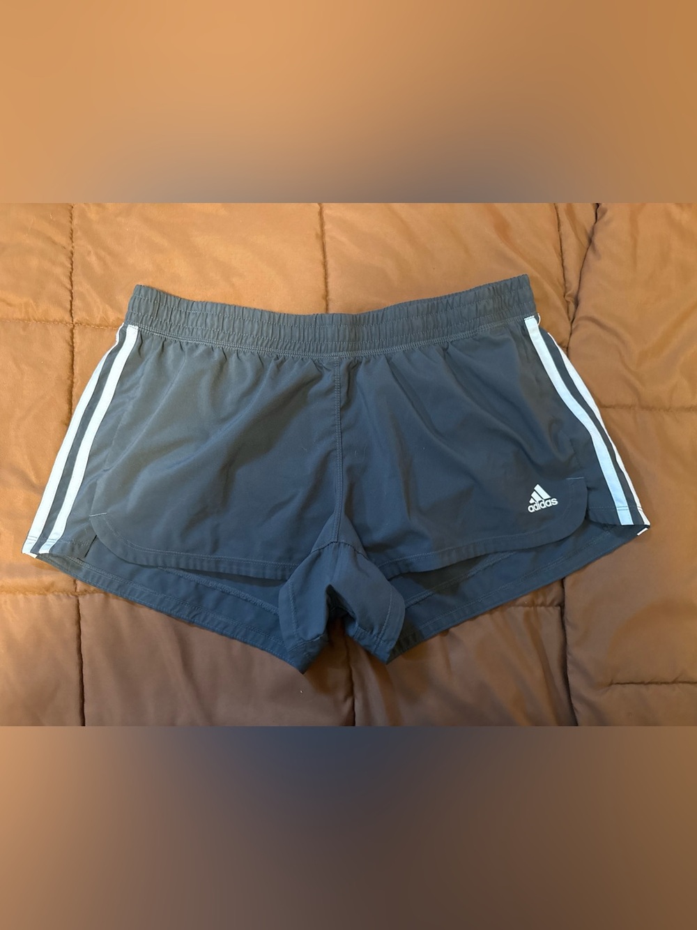 Adidas gray shorts w/white stripes Size Large #athletic #activewear